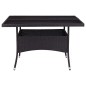 Garten-Esstisch Schwarz Poly Rattan und Glas Garten-Esstisch Schwarz Poly Rattan und Glas
