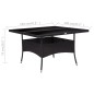 Garten-Esstisch Schwarz Poly Rattan und Glas Garten-Esstisch Schwarz Poly Rattan und Glas