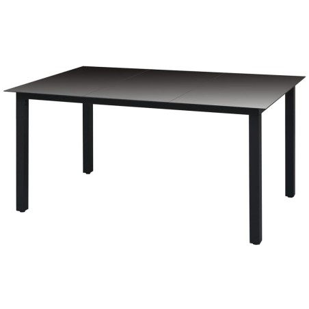 vidaXL Gartentisch Schwarz 150x90x74 cm Aluminium und Glas