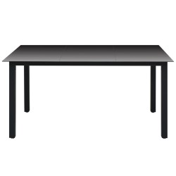 vidaXL Gartentisch Schwarz 150x90x74 cm Aluminium und Glas