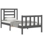 Massivholzbett mit Kopfteil Grau 90x200 cm Massivholzbett mit Kopfteil Grau 90x200 cm