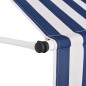 Einziehbare Markise Handbetrieben 150 cm Blau/Weiß Gestreift Einziehbare Markise Handbetrieben 150 cm Blau/Weiß Gestreift