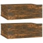 Hängender Nachttisch 2Stk Räuchereiche 40x30x15cm Holzwerkstoff Hängender Nachttisch 2Stk Räuchereiche 40x30x15cm Holzwerkstoff