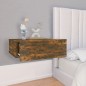 Hängender Nachttisch 2Stk Räuchereiche 40x30x15cm Holzwerkstoff Hängender Nachttisch 2Stk Räuchereiche 40x30x15cm Holzwerkstoff
