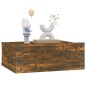 Hängender Nachttisch 2Stk Räuchereiche 40x30x15cm Holzwerkstoff Hängender Nachttisch 2Stk Räuchereiche 40x30x15cm Holzwerkstoff