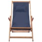 Klappbarer Strandstuhl Stoff und Holzrahmen Blau Klappbarer Strandstuhl Stoff und Holzrahmen Blau