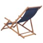 Klappbarer Strandstuhl Stoff und Holzrahmen Blau Klappbarer Strandstuhl Stoff und Holzrahmen Blau