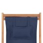 Klappbarer Strandstuhl Stoff und Holzrahmen Blau Klappbarer Strandstuhl Stoff und Holzrahmen Blau