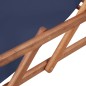 Klappbarer Strandstuhl Stoff und Holzrahmen Blau Klappbarer Strandstuhl Stoff und Holzrahmen Blau