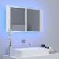 vidaXL LED-Bad-Spiegelschrank Hochglanz-Weiß 80x12x45 cm Acryl vidaXL LED-Bad-Spiegelschrank Hochglanz-Weiß 80x12x45 cm Acryl