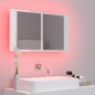 vidaXL LED-Bad-Spiegelschrank Hochglanz-Weiß 80x12x45 cm Acryl vidaXL LED-Bad-Spiegelschrank Hochglanz-Weiß 80x12x45 cm Acryl