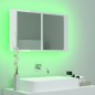 vidaXL LED-Bad-Spiegelschrank Hochglanz-Weiß 80x12x45 cm Acryl vidaXL LED-Bad-Spiegelschrank Hochglanz-Weiß 80x12x45 cm Acryl