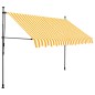 vidaXL Einziehbare Markise Handbetrieben mit LED 300 cm Weiß Orange vidaXL Einziehbare Markise Handbetrieben mit LED 300 cm Weiß Orange