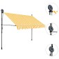 vidaXL Einziehbare Markise Handbetrieben mit LED 300 cm Weiß Orange vidaXL Einziehbare Markise Handbetrieben mit LED 300 cm Weiß Orange
