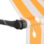 vidaXL Einziehbare Markise Handbetrieben mit LED 300 cm Weiß Orange vidaXL Einziehbare Markise Handbetrieben mit LED 300 cm Weiß Orange