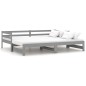 vidaXL Tagesbett Ausziehbar Grau Kiefer Massivholz 2x(90x200) cm  