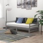 vidaXL Tagesbett Ausziehbar Grau Kiefer Massivholz 2x(90x200) cm  