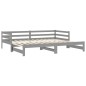 vidaXL Tagesbett Ausziehbar Grau Kiefer Massivholz 2x(90x200) cm  