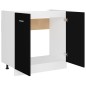 Spülenunterschrank Schwarz 80x46x81,5 cm Holzwerkstoff Spülenunterschrank Schwarz 80x46x81,5 cm Holzwerkstoff