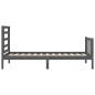 Massivholzbett mit Kopfteil Grau 90x200 cm Massivholzbett mit Kopfteil Grau 90x200 cm