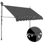 Einziehbare Markise Handbetrieben mit LED 300 cm Anthrazit Einziehbare Markise Handbetrieben mit LED 300 cm Anthrazit