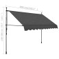 Einziehbare Markise Handbetrieben mit LED 300 cm Anthrazit Einziehbare Markise Handbetrieben mit LED 300 cm Anthrazit