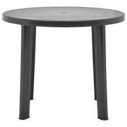 vidaXL Gartentisch Anthrazit 89 cm Kunststoff