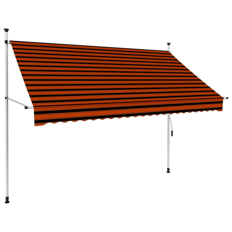 Einziehbare Markise Handbetrieben 250 cm Orange und Braun Einziehbare Markise Handbetrieben 250 cm Orange und Braun
