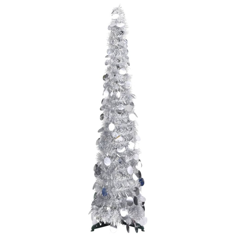 Künstlicher Pop-Up-Weihnachtsbaum Silbern 120 cm PET Künstlicher Pop-Up-Weihnachtsbaum Silbern 120 cm PET
