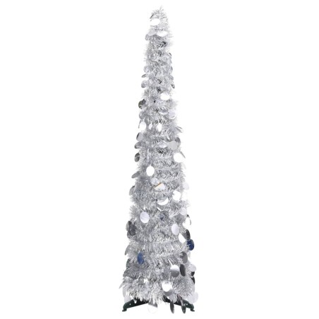 Künstlicher Pop-Up-Weihnachtsbaum Silbern 120 cm PET