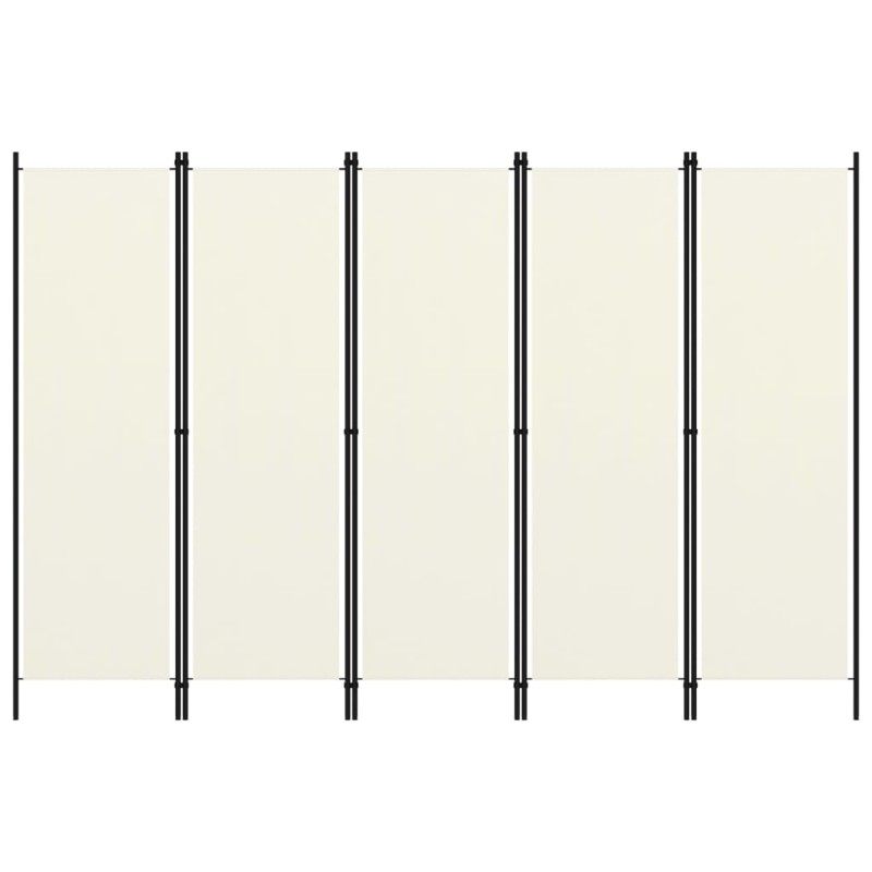 5-tlg. Raumteiler Cremeweiß 250x180 cm 5-tlg. Raumteiler Cremeweiß 250x180 cm