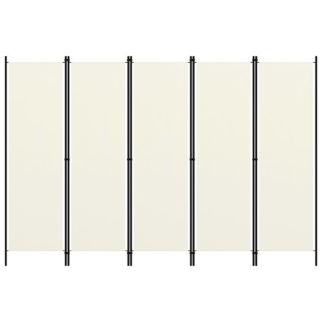 5-tlg. Raumteiler Cremeweiß 250x180 cm