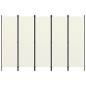 5-tlg. Raumteiler Cremeweiß 250x180 cm 5-tlg. Raumteiler Cremeweiß 250x180 cm