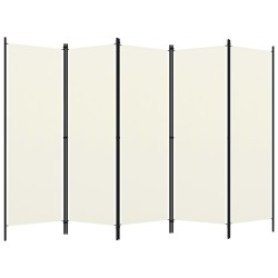 5-tlg. Raumteiler Cremeweiß 250x180 cm
