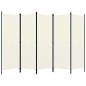 5-tlg. Raumteiler Cremeweiß 250x180 cm 5-tlg. Raumteiler Cremeweiß 250x180 cm