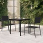 Garten-Esstisch Schwarz 80x80x74 cm Stahl und Glas Garten-Esstisch Schwarz 80x80x74 cm Stahl und Glas
