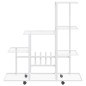 vidaXL Blumenständer auf Rollen 94,5x25x92,5 cm Weiß Metall