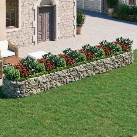 vidaXL Gabionen-Hochbeet Verzinktes Eisen 600x100x50 cm