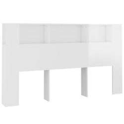 vidaXL Kopfteil mit Ablagen Hochglanz-Weiß 180x18,5x104,5 cm