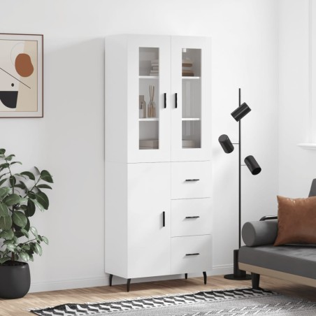 vidaXL Highboard Hochglanz-Weiß 69,5x34x180 cm Holzwerkstoff