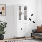 vidaXL Highboard Hochglanz-Weiß 69,5x34x180 cm Holzwerkstoff vidaXL Highboard Hochglanz-Weiß 69,5x34x180 cm Holzwerkstoff