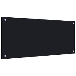 vidaXL Küchenrückwand Schwarz 90x40 cm Hartglas