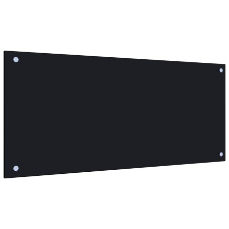 vidaXL Küchenrückwand Schwarz 90x40 cm Hartglas