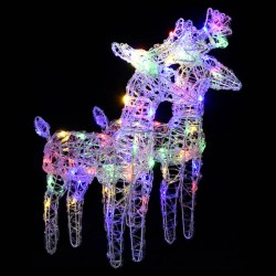 LED-Rentiere 2 Stk. Mehrfarbig 80 LEDs Acryl