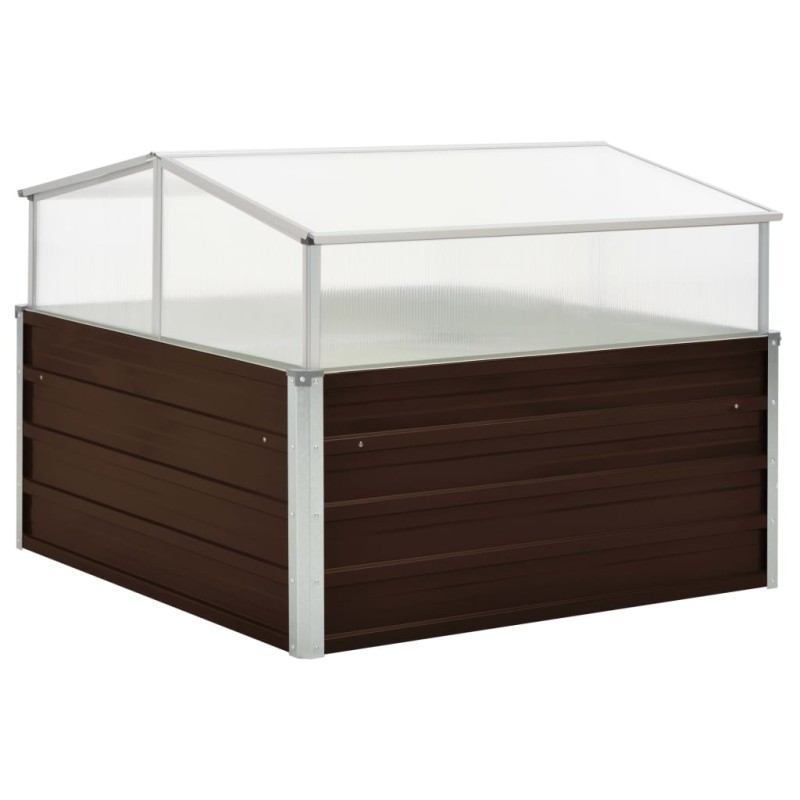 vidaXL Gewächshaus Braun 100 x 100 x 85 cm Verzinkter Stahl vidaXL Gewächshaus Braun 100 x 100 x 85 cm Verzinkter Stahl