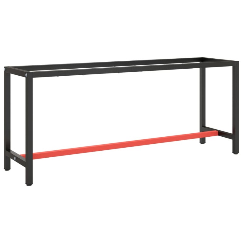 vidaXL Werkbankgestell Mattschwarz und Mattrot 190x50x79 cm Metall vidaXL Werkbankgestell Mattschwarz und Mattrot 190x50x79 cm Metall