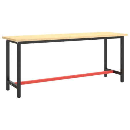 vidaXL Werkbankgestell Mattschwarz und Mattrot 190x50x79 cm Metall