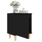Nachttisch mit Massivholz-Beinen Schwarz 40x30x50 cm Nachttisch mit Massivholz-Beinen Schwarz 40x30x50 cm