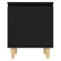 Nachttisch mit Massivholz-Beinen Schwarz 40x30x50 cm Nachttisch mit Massivholz-Beinen Schwarz 40x30x50 cm