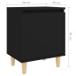 Nachttisch mit Massivholz-Beinen Schwarz 40x30x50 cm Nachttisch mit Massivholz-Beinen Schwarz 40x30x50 cm